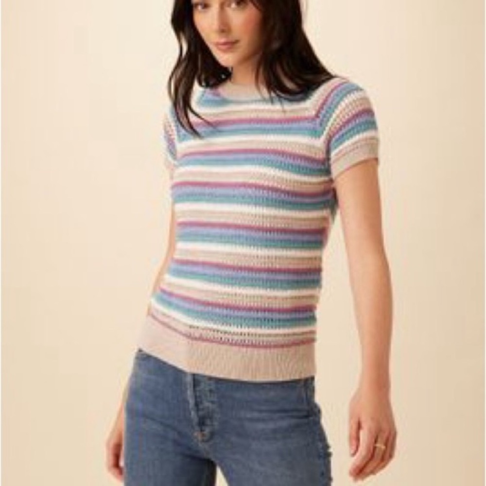 Amour Vert Multicolor Striped Knit Top